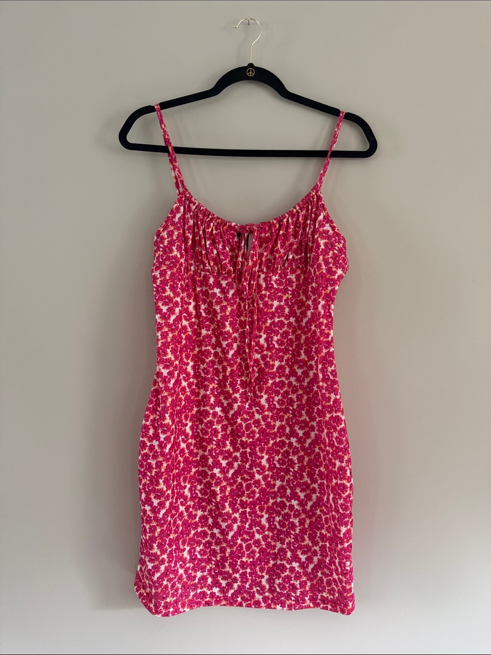 Pink Floral Spaghetti Strap Sundress